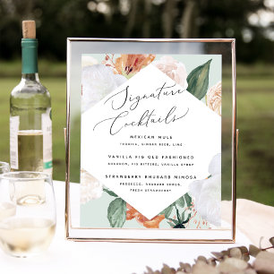 Poster Boho Blooms Signature Cocktail Sinal