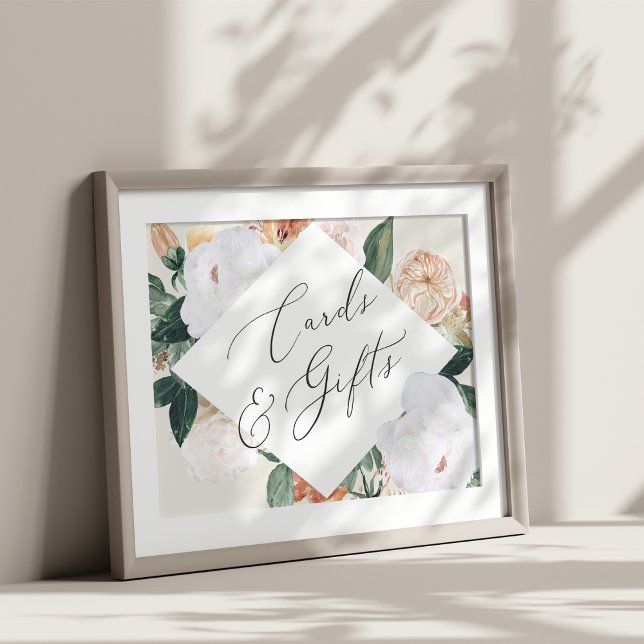 Poster Boho Blooms Sinal de Casamento de Cartões e Presen (Criador carregado)