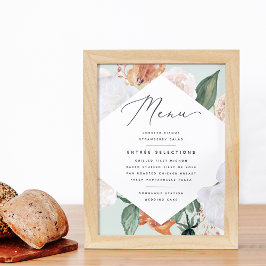 Poster Boho Blooms - Sinal de Menu de Casamento