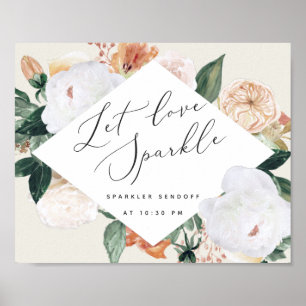 Poster Boho Blooms Sinal de Sendoff de Casamento de Spark