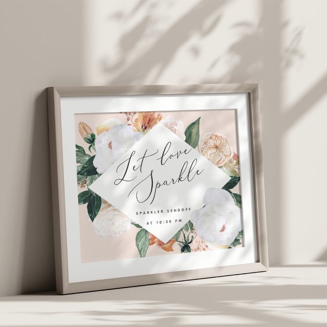 Poster Boho Blooms Sinal de Sendoff de Casamento de Spark (Criador carregado)
