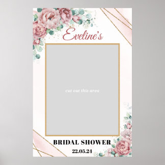 Poster Boho blush floral gold chá de panela prop