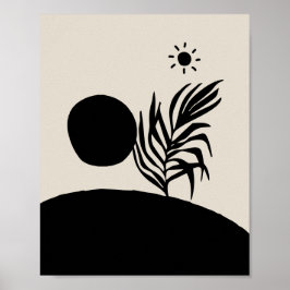 Poster boho bohemian floral sun moon