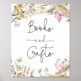 Poster Boho Borboletas Livros e Presentes
