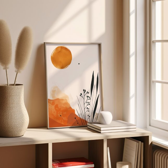 Poster Boho Botânico Laranja Minimalista (Criador carregado)