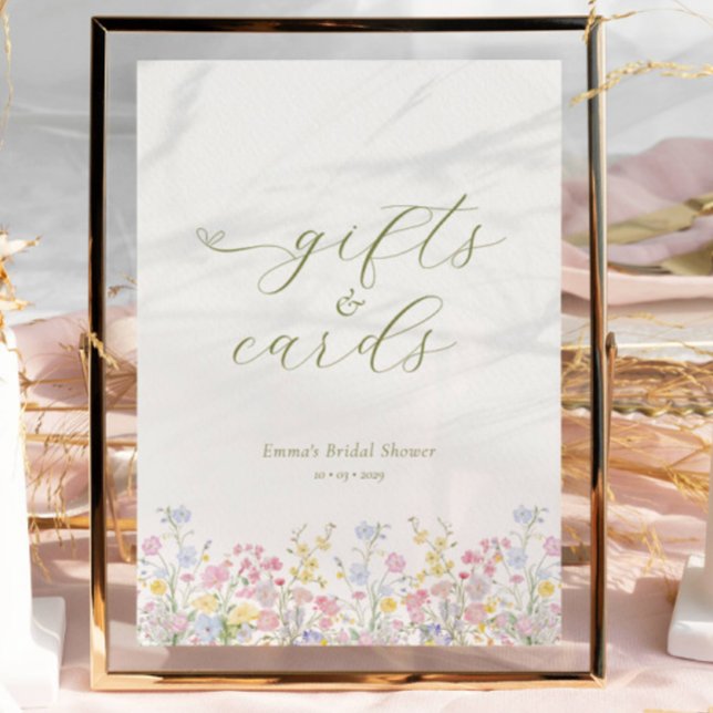 Poster Boho Bridal Shower Gifts Cards Tabletop Sign (Criador carregado)
