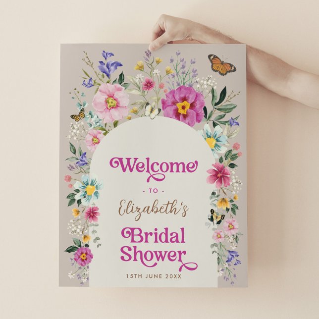 Poster Boho Bright Flowers Chá de panela Bem-vindo (Criador carregado)