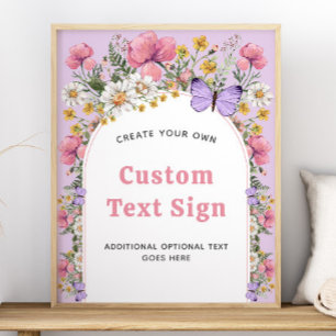 Poster Boho Butterfly Sinal de aniversário 16x20