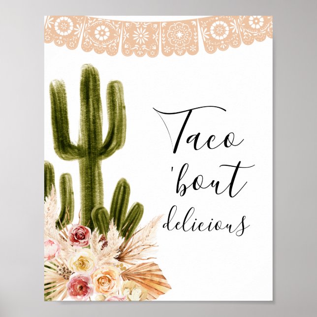Poster Boho Cactus Taco 'Bout Sinal delicioso (Frente)