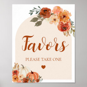 Poster Boho Cai Um Pequeno Chá de fraldas De Abóbora Sina