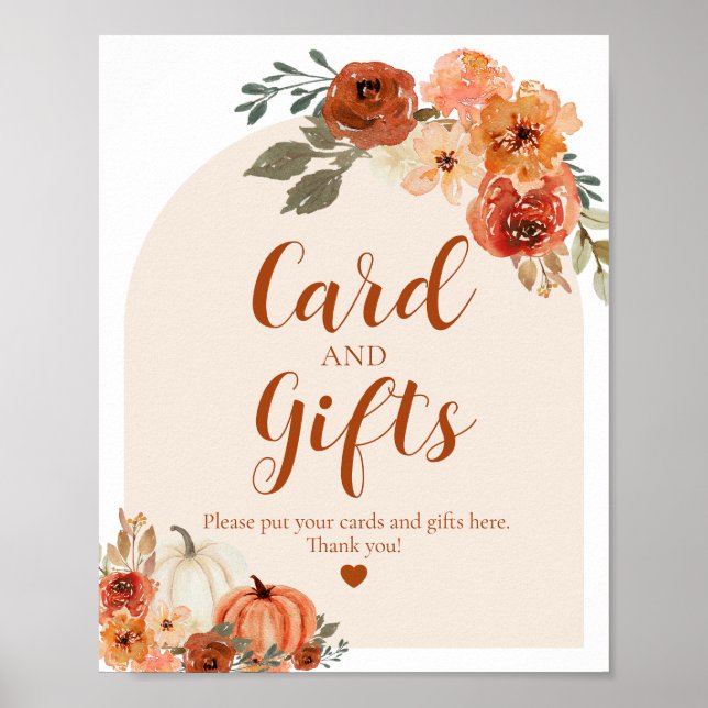 Poster Boho Cai Um Pouco De Cartões De Outono E Presentes (Frente)