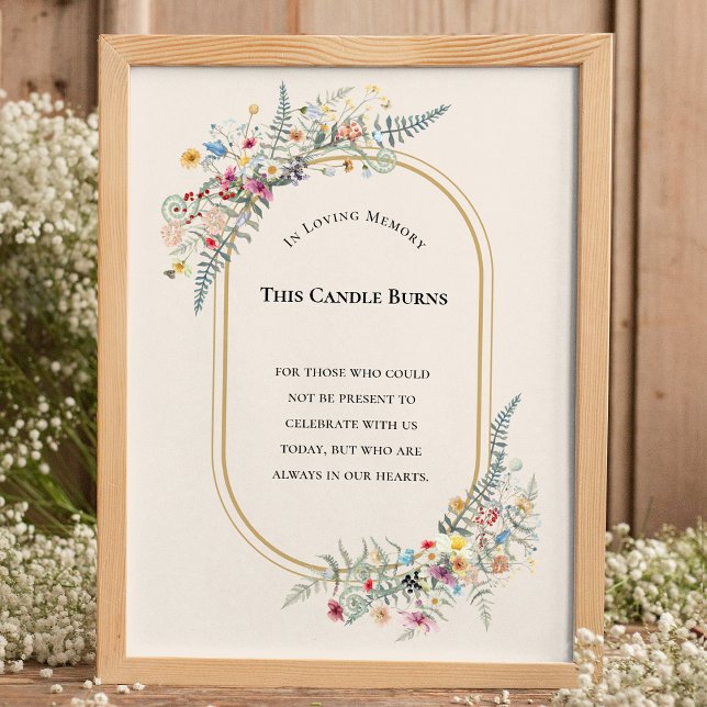 Poster Boho Casamento de Samambaia de Flor Silvestre Esta (Criador carregado)