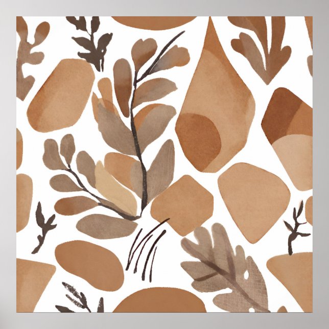 Poster Boho cavalo Folha Estilo de arte Botânica Simples  (Frente)