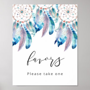 Poster Boho Chá de fraldas Favorece Sinalização Minimalis