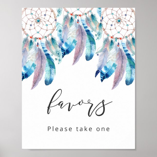 Poster Boho Chá de fraldas Favorece Sinalização Minimalis (Frente)