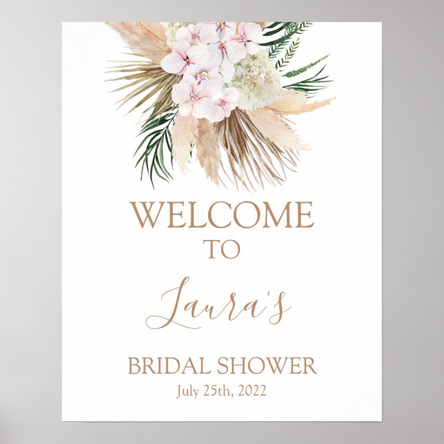 Poster Boho Chic Palms Secas Bridal (Frente)