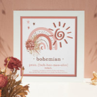 Boho Chic Pink Sun | Definição Rainbow Bohemian
