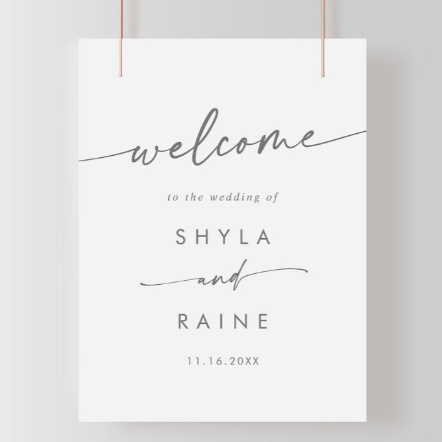 Poster Boho Chic Silver Cinza DIY Sinal de boas-vindas (Criador carregado)