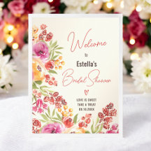 Boho Chic Watercolor Floral Chá de panela Bem-vind
