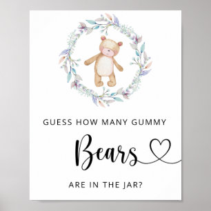 Poster Boho chique ursinho adivinhe quantos ursos de GUMM