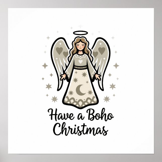 Poster Boho Christmas Angel  (Frente)