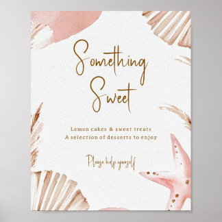 Poster Boho Coastal Baby Shower Dessert Table Sign