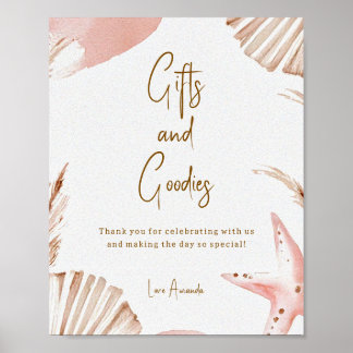 Poster Boho Coastal Baby Shower Gifts & Goodies Sign