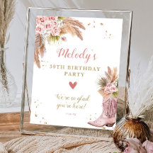 Boho Cowgirl Boot Pampas Grass Rosas Bem-vindos