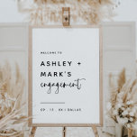 Poster Boho de Orçamento Noivado de Script Moderno Bem-vi<br><div class="desc">Sinal de boas-vindas do Noivado de script moderno boêmico</div>