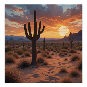 Pôster Boho Desert Sunset