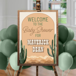 Poster Boho Deserto Cactus Sudoeste Chamada de Bebê Showe