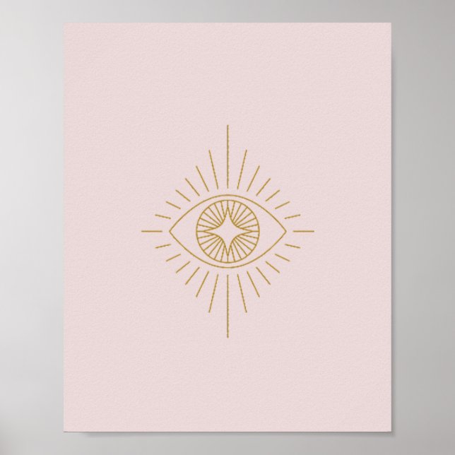 Poster Boho Dourado e rosaDiamond Eye Dorm Room Wall Art  (Frente)
