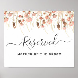 Poster Boho Dried Watercolor Casamento Floral