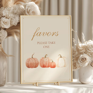Poster Boho Fall Bolinhas Pumpkins Chá de fraldas Favor