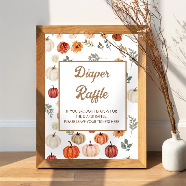 Poster Boho Fall Pumpkin Fralda Raffle (Criador carregado)