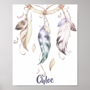 Poster Boho Feather Drecher Wall Art