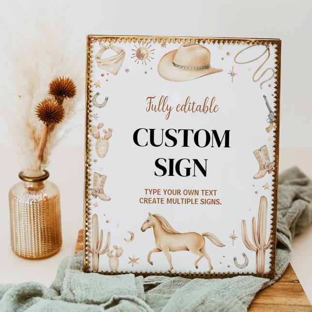 Poster Boho First Rodeo - Sinal de Mesa (Criador carregado)