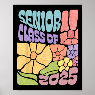 Poster Boho Flor Cl De 2025 Senior 2025 Graduado 25 De Vo