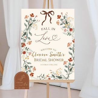 Poster Boho Flor Silvestre Enamorada Chá de Noiva Boas-Vi