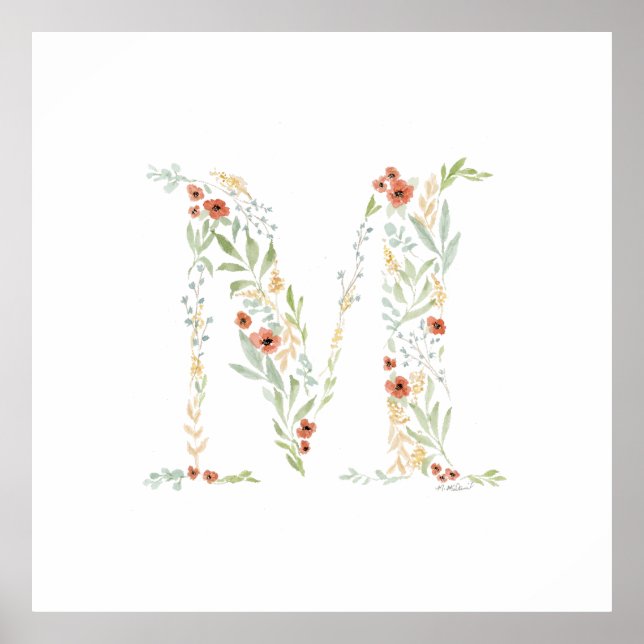 Poster Boho Floral Aquarela  (Frente)