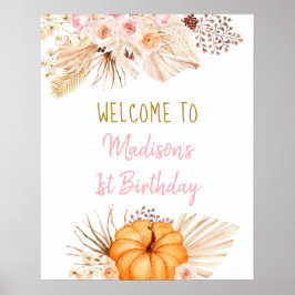 Poster Boho Floral Birthday