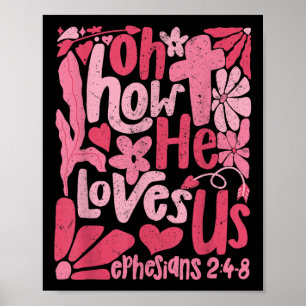 Poster Boho Floral Jesus Namorados Cristãos