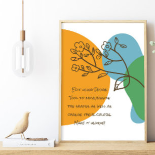 Poster Boho Forma Simples Cota de Flor Lineart