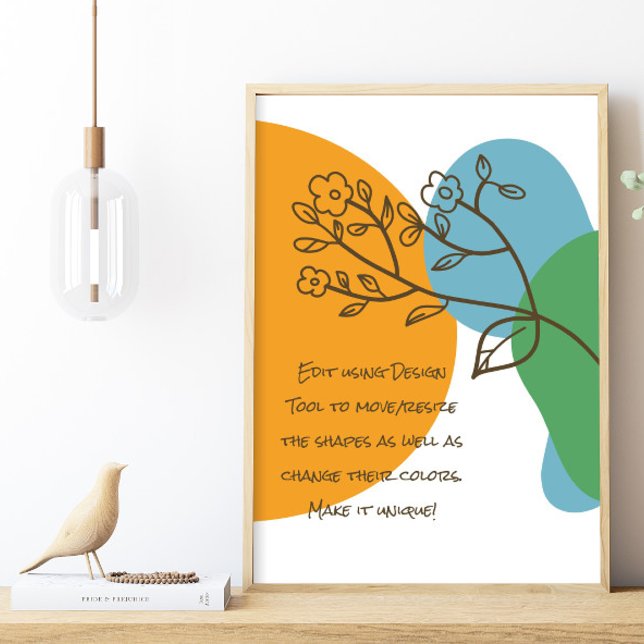 Poster Boho Forma Simples Cota de Flor Lineart (Criador carregado)