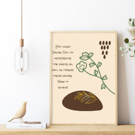 Poster Boho forma uma citação verde simples