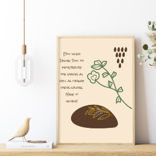 Poster Boho forma uma citação verde simples