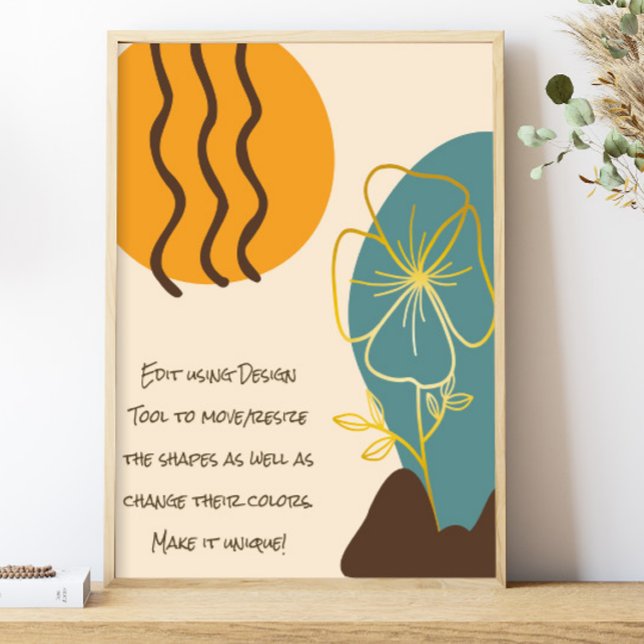 Poster Boho forma uma simples citação de flores Dourada (Criador carregado)