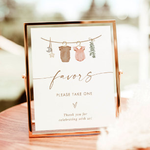 Poster Boho Gender Reveal Favorece Sinal Sinal de Favor
