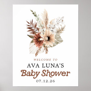 Poster Boho Gênero Chá de fraldas neutro de boas-vindas