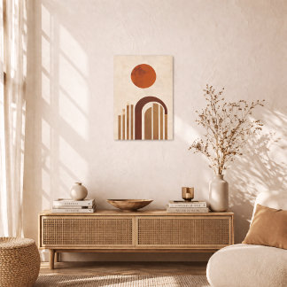 Poster Boho Geométrico Arco Minimal Terracota Abstrato